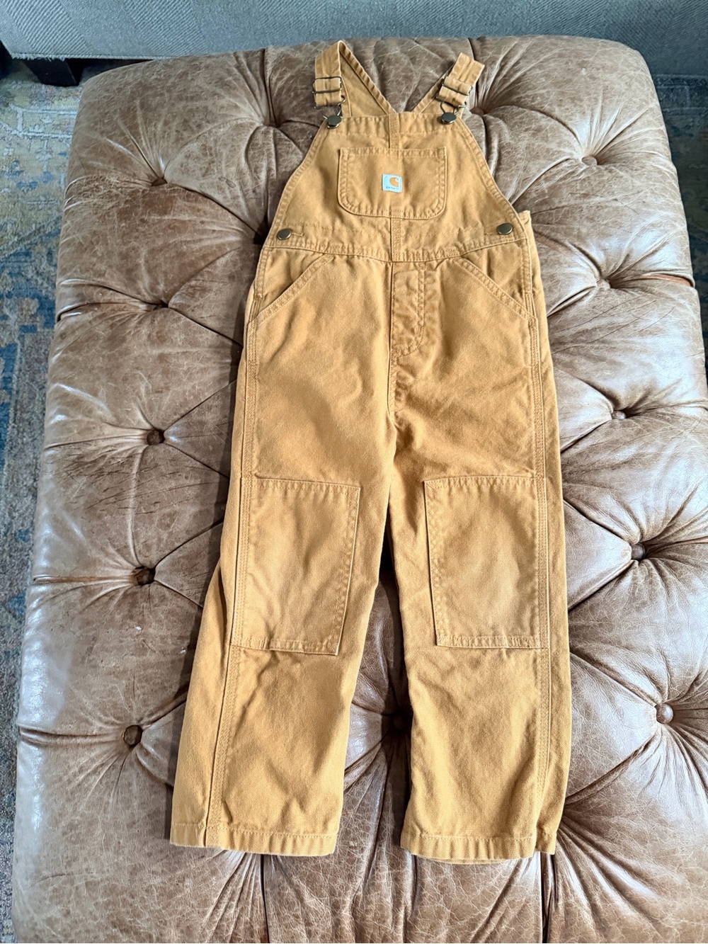 Carhartt Brown Canvas Bib Overalls 4T Toddler Boys Girls Workwear Utility